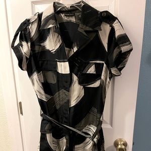 New York & Company Dress Size: Medium Color: Black & Brown
